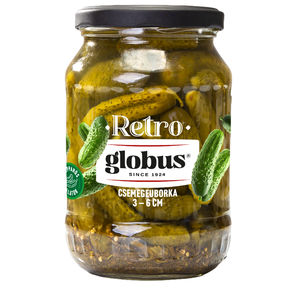 GLOBUS Csemegeuborka 3-6 cm 720ml 680g/350g